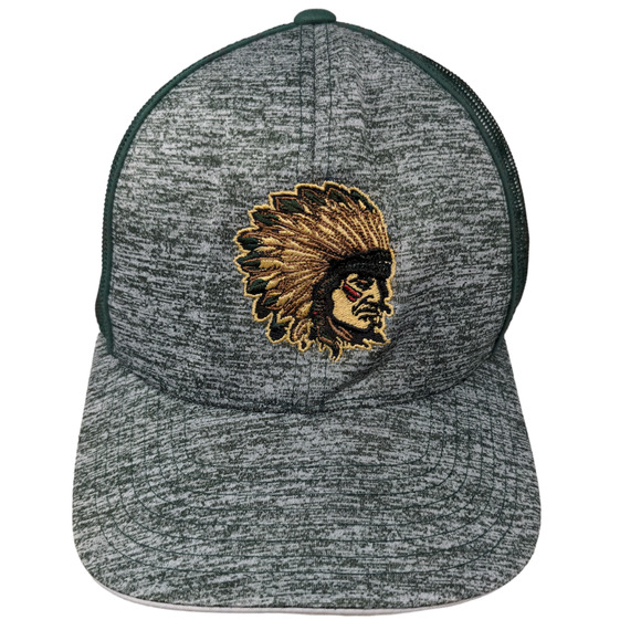 Pacific Headwear Men's Snapback Mesh Back Hat Green OSFA Embroidered Indian Head - Picture 1 of 8